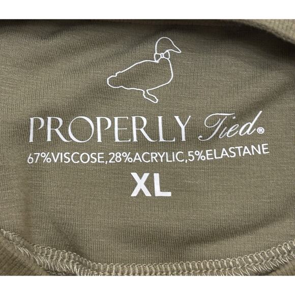 Properly Tied Men’s Shoreline Henley Shirt Size XL Sage Green Stretch Hunting - Picture 7 of 7